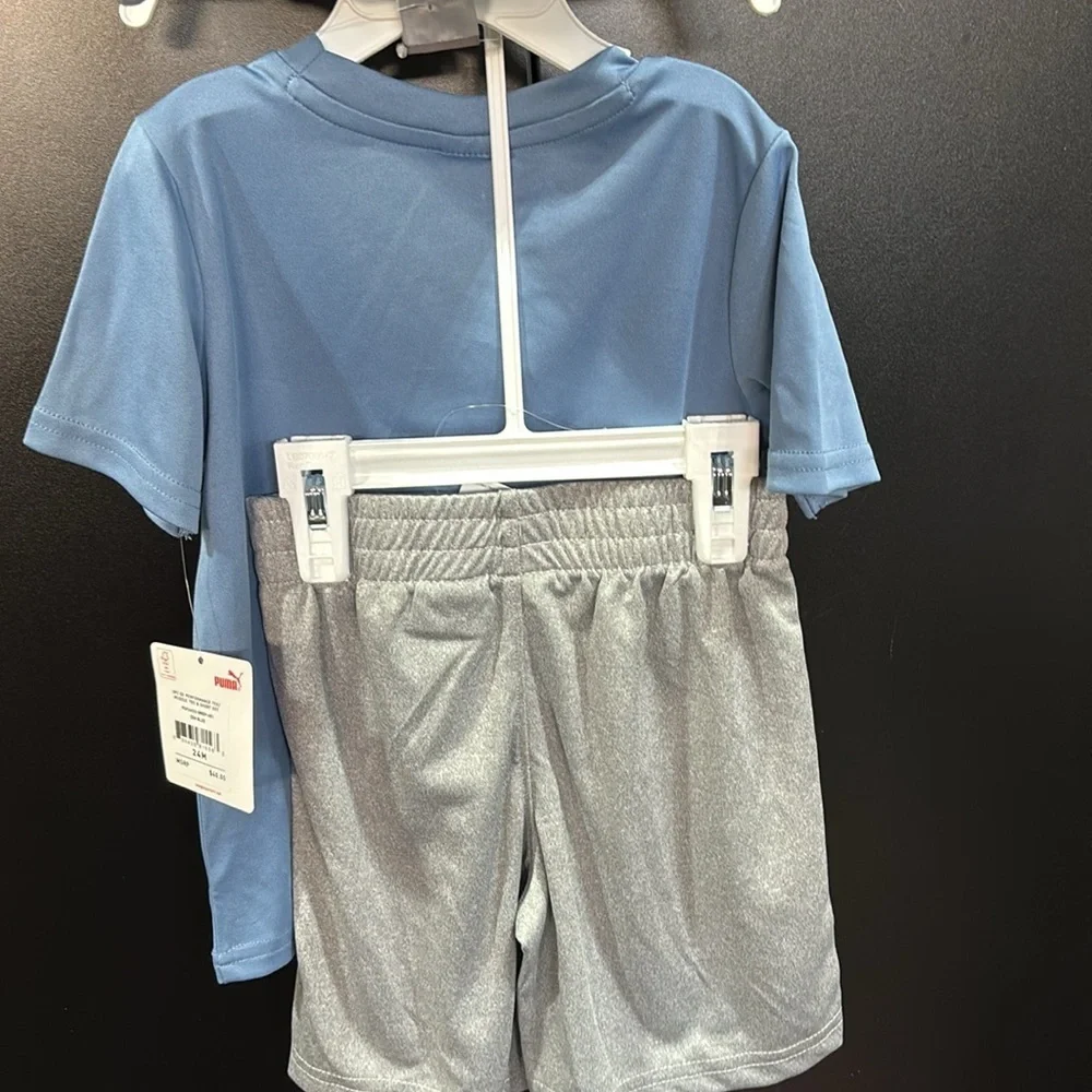 PUMA  3 pc.-set performance tee, muscle tee and elastic waist Puma Logo shorts - Picture 5 of 6
